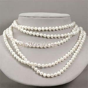 100in Layered 6mm-7mm White Pearl Necklace