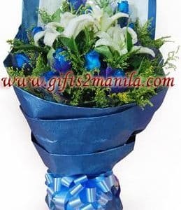 Blue Rose With Lilies