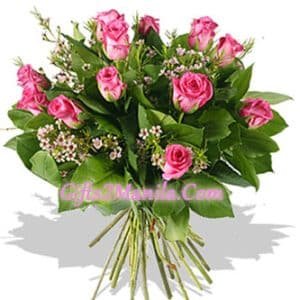 12 Pink Roses Value Bouquet
