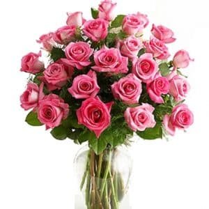 2 Dozen Long Stem Pink Rose Bouquet