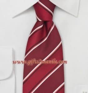 Red and White Striped Necktie