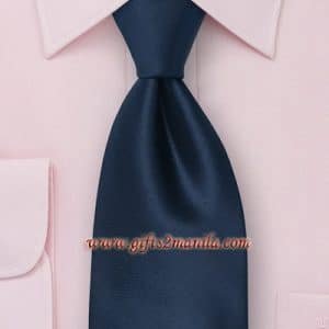 Solid color necktie in dark blue