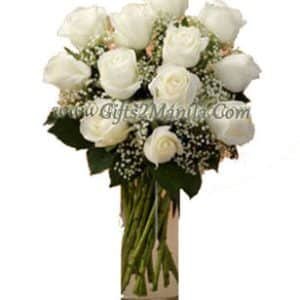 One Dozen White Roses