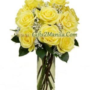 One Dozen Stemmed Yellow Roses