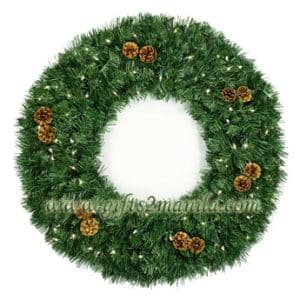 18" Pre-Lit Winchester Fir Wreath, 100 Clear Lamps