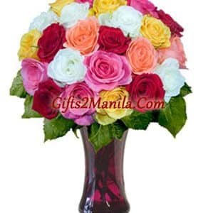 12 Pastel Stem Roses