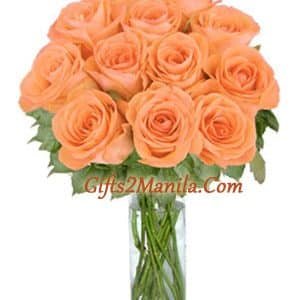 12 Peach Stem Roses