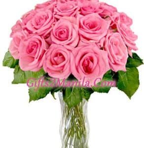 24 Pink Roses