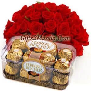 2 Dozen rose with Ferrero
