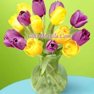 Mixed Pink Tulip in Vase